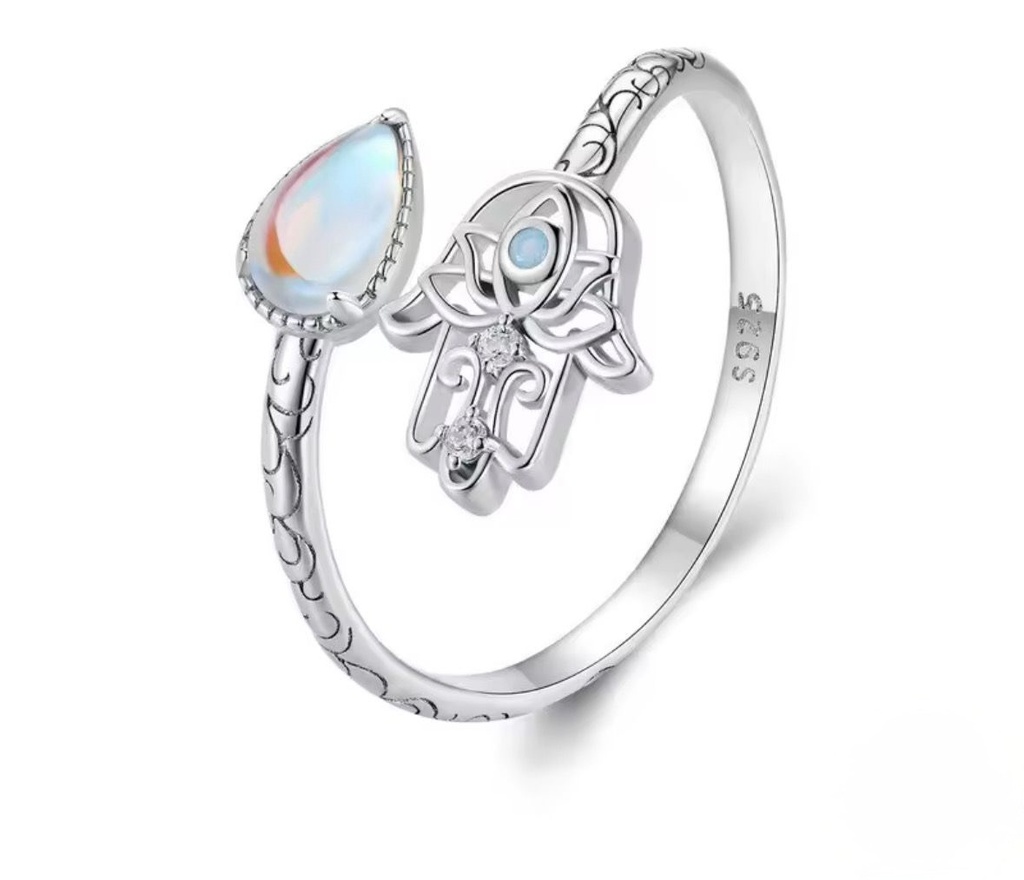 Anillo Luz de Hamsa (Plata 925)