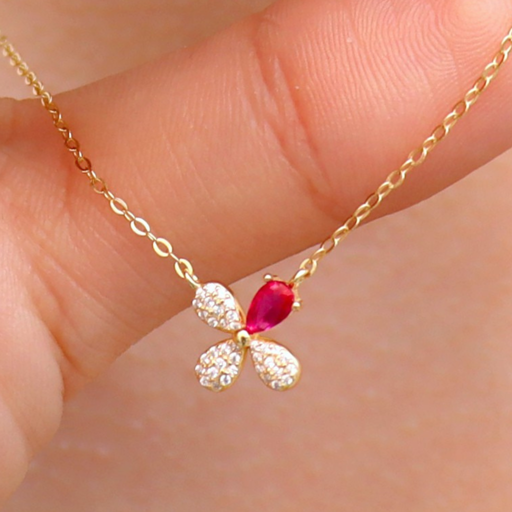 Collar Flor pétalos (Plata 925)