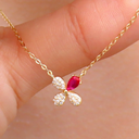 Collar Flor pétalos (Plata 925)