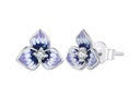 Aretes Flores Moradas (Plata 925)