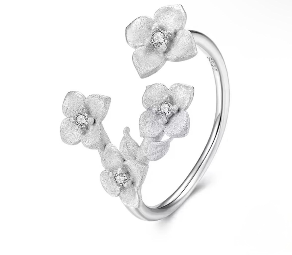 Anillo Flor frozen (Plata 925)