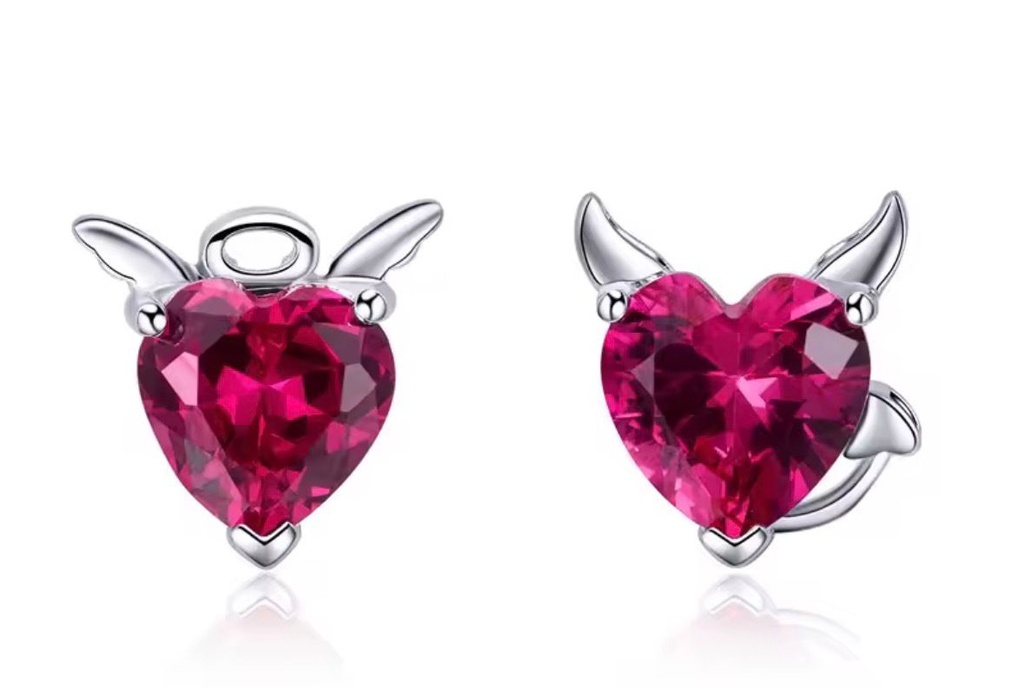 Aretes Corazón Travieso (Plata 925)