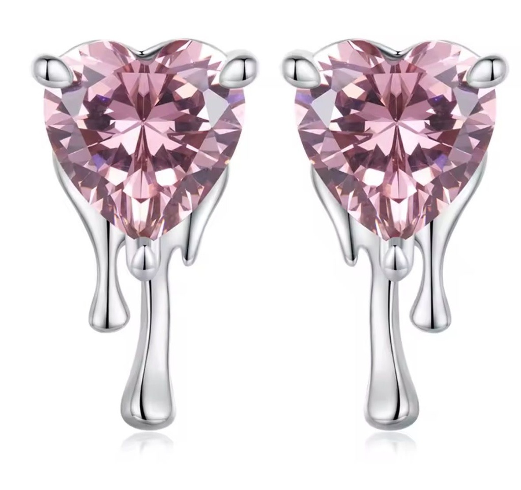 Aretes Corazón apasionado (Plata 925)