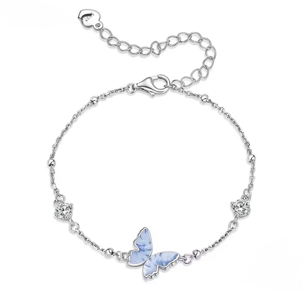 Pulsera Mariposa AquaMarina (Plata 925)
