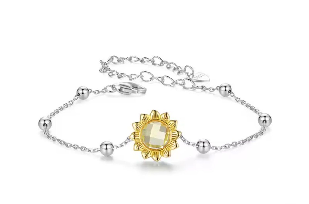 Pulsera Girasol radiante (Plata 925)