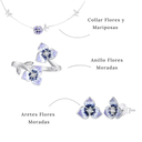 Set Flores Moradas (Plata 925)