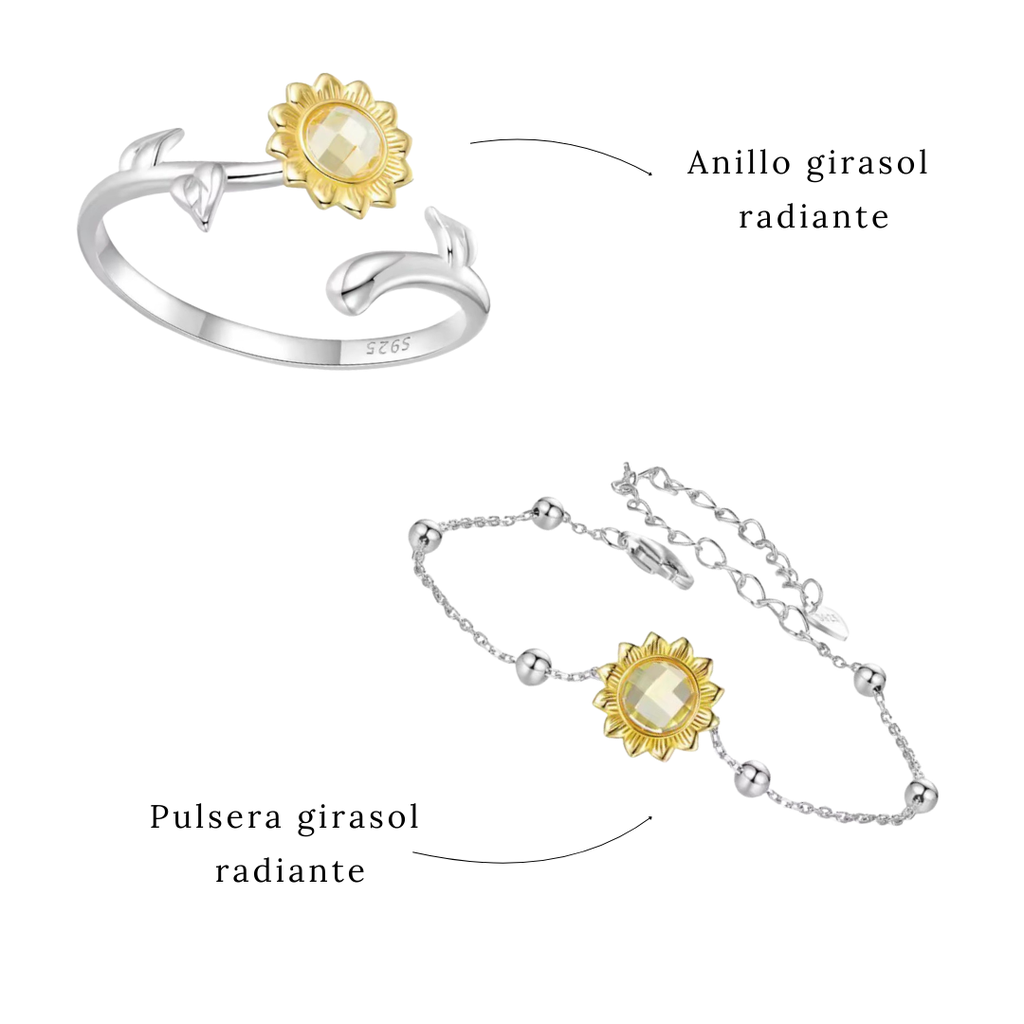 Set Girasol radiante (Plata 925)