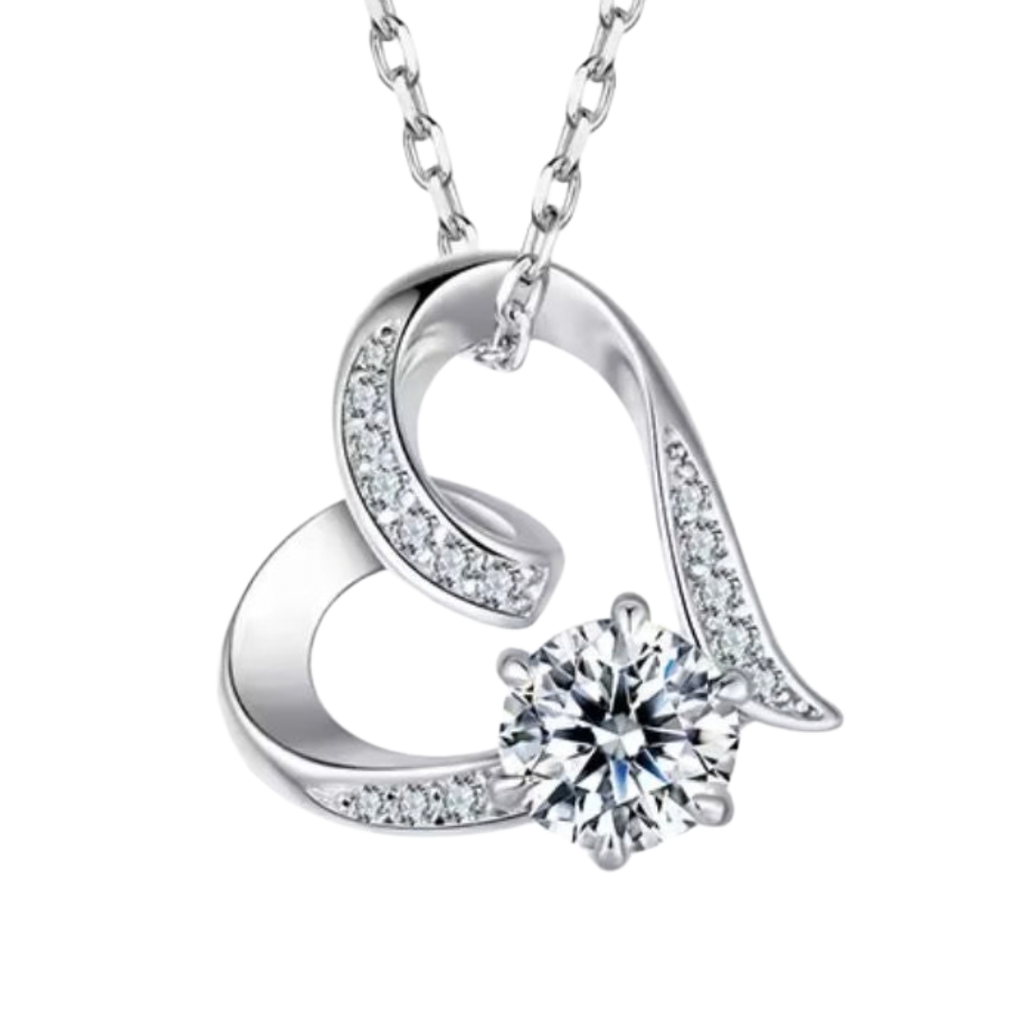 Collar Corazón Brillante (Plata 925)