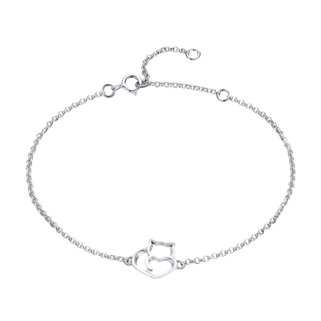 Pulsera Gato Silueta plateado (Plata 925)