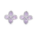Aretes Floral Púrpura (Plata 925)