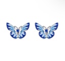 Aretes Mariposa azul (Plata 925)