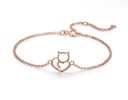 Pulsera Gato Silueta oro rosa (Plata 925)