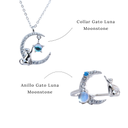 Set Gato luna moonstone (Plata 925)