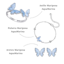 Set Mariposa AquaMarina  (Plata 925)