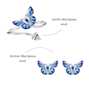 Set Mariposa azul  (Plata 925)