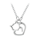Collar gato silueta plateado (Plata 925)