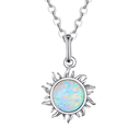 Collar Sol Ópalo Plateado de plata 925