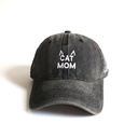 Gorra Cat Mom Negro Washed