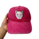 Gorra Gato Blanco Fucsia Washed