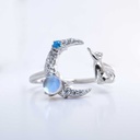 Anillo gato moonstone  (Plata 925)